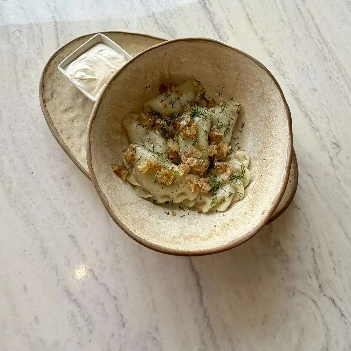  Вареники с картофелем, грибами и жареным луком
