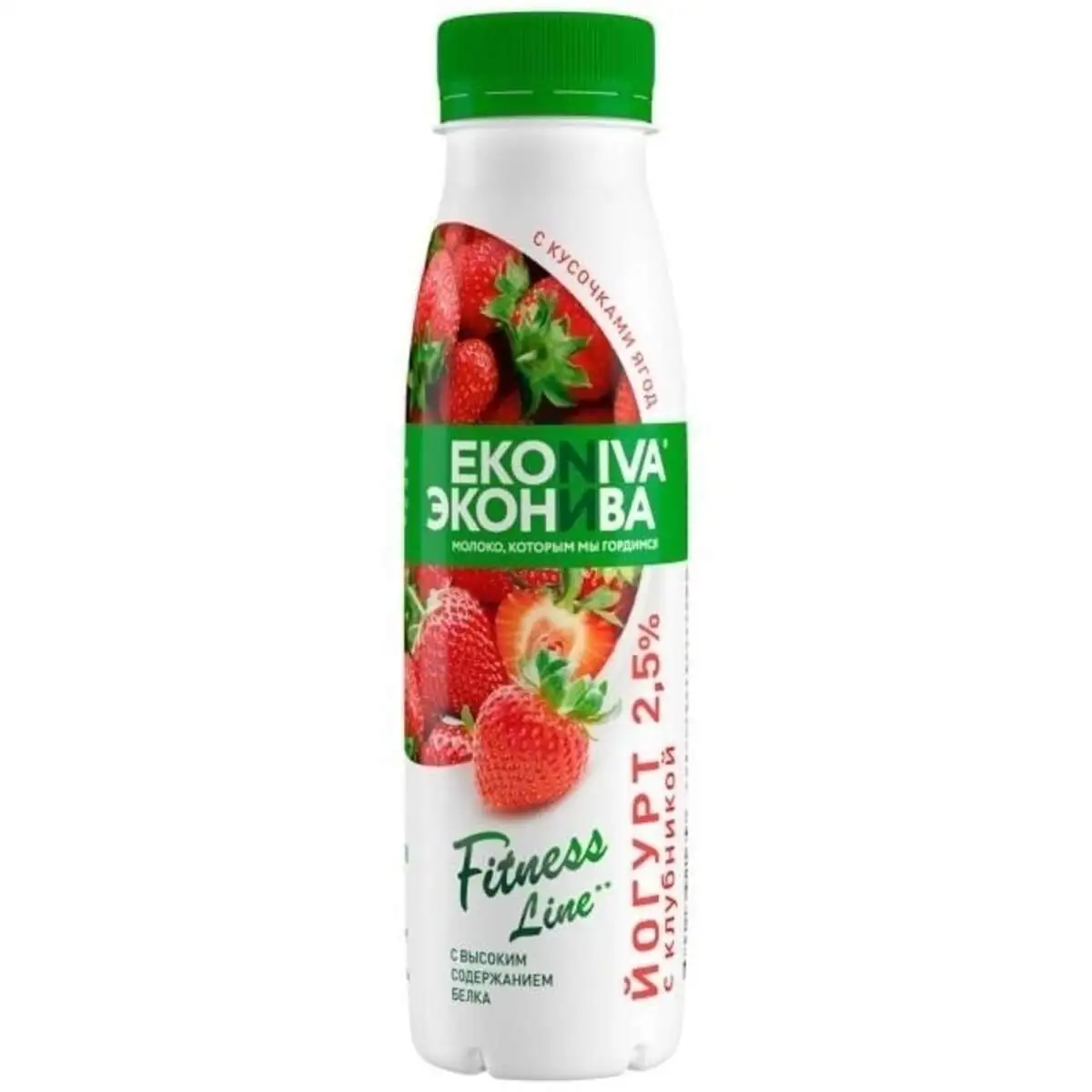 Йогурт Эконива Клубника 2,5% 0,3л бут(м)