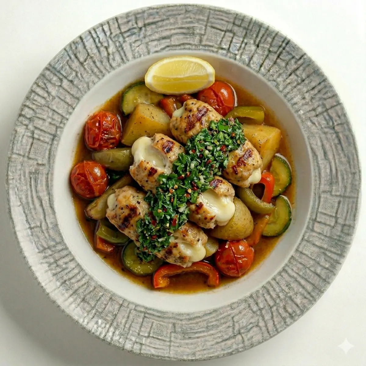 Кебаб из курицы с сыром моцарелла
