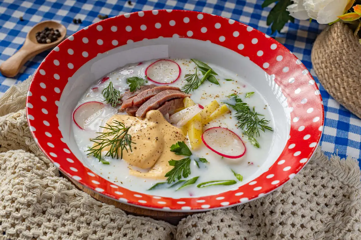 Окрошка с говядиной