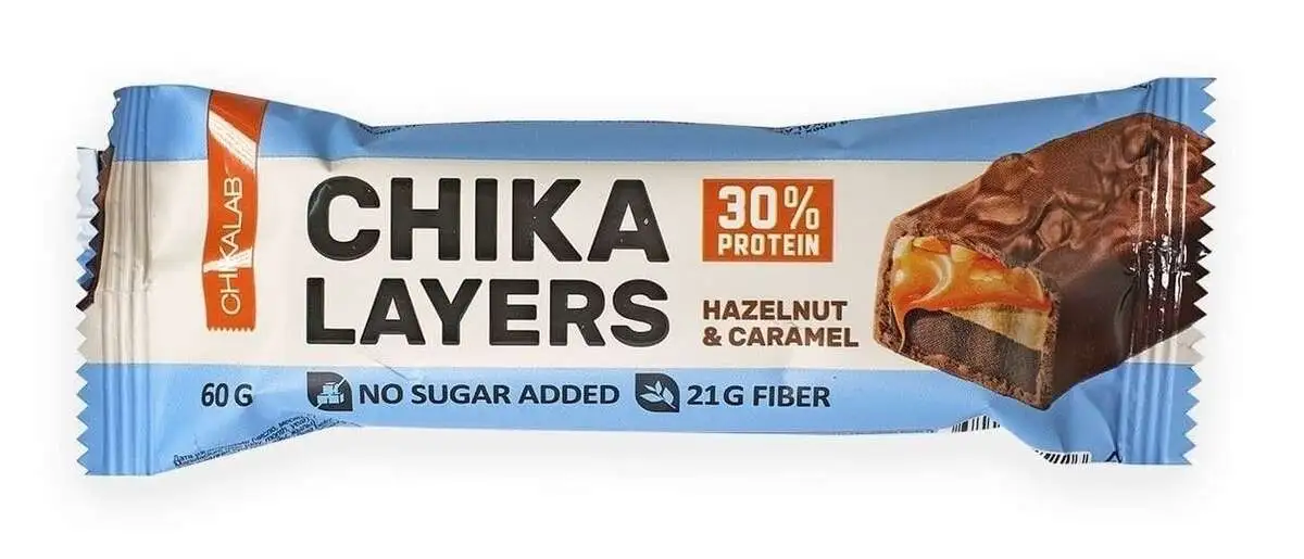 Батончик протеин CHIKALAB LAYERS фундук/карамель 60гр.(м)