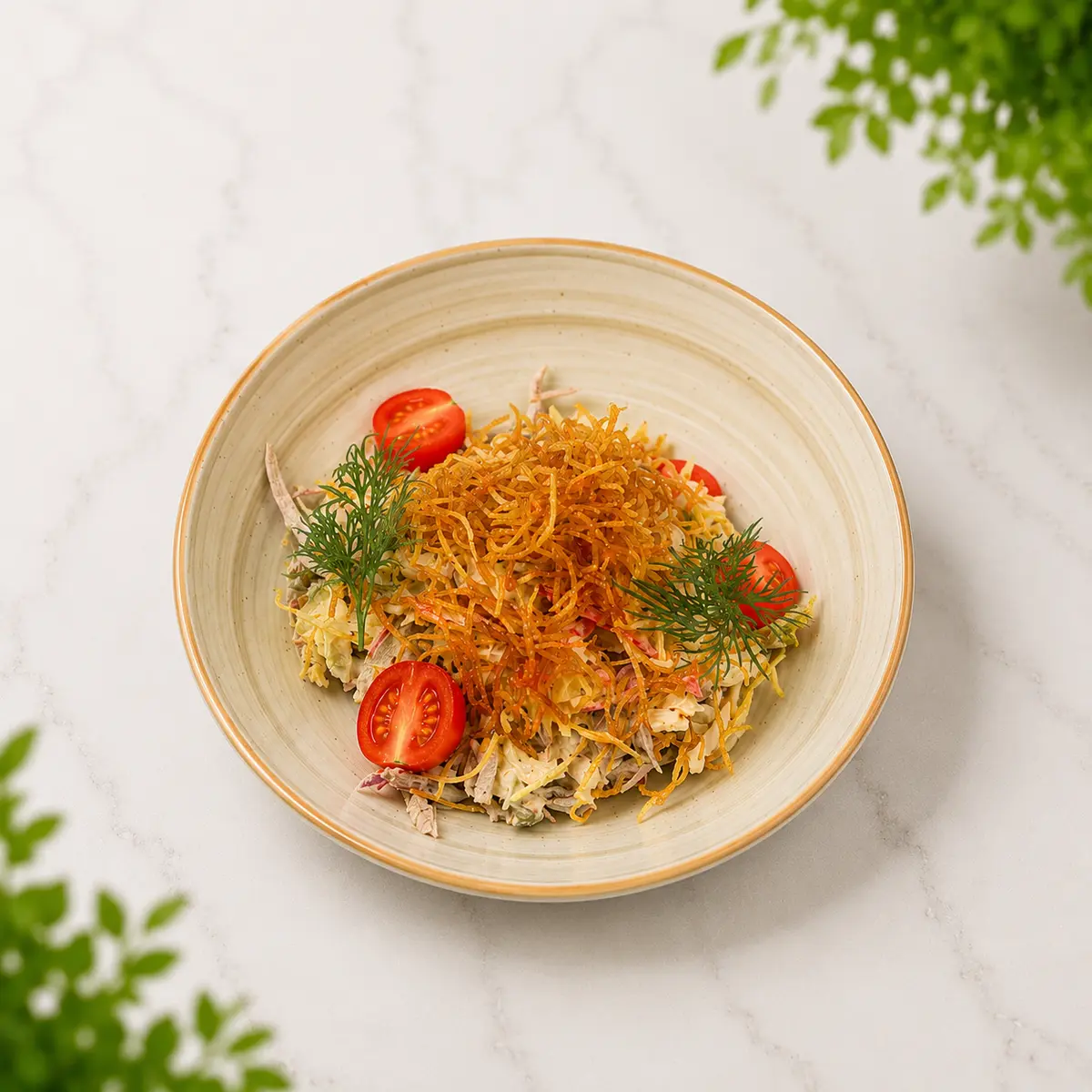 Салат с говядиной и курицей по-кавказски