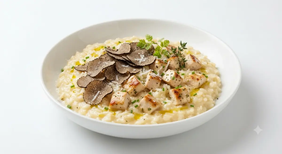 Ризотто с лесным трюфелем и курицей