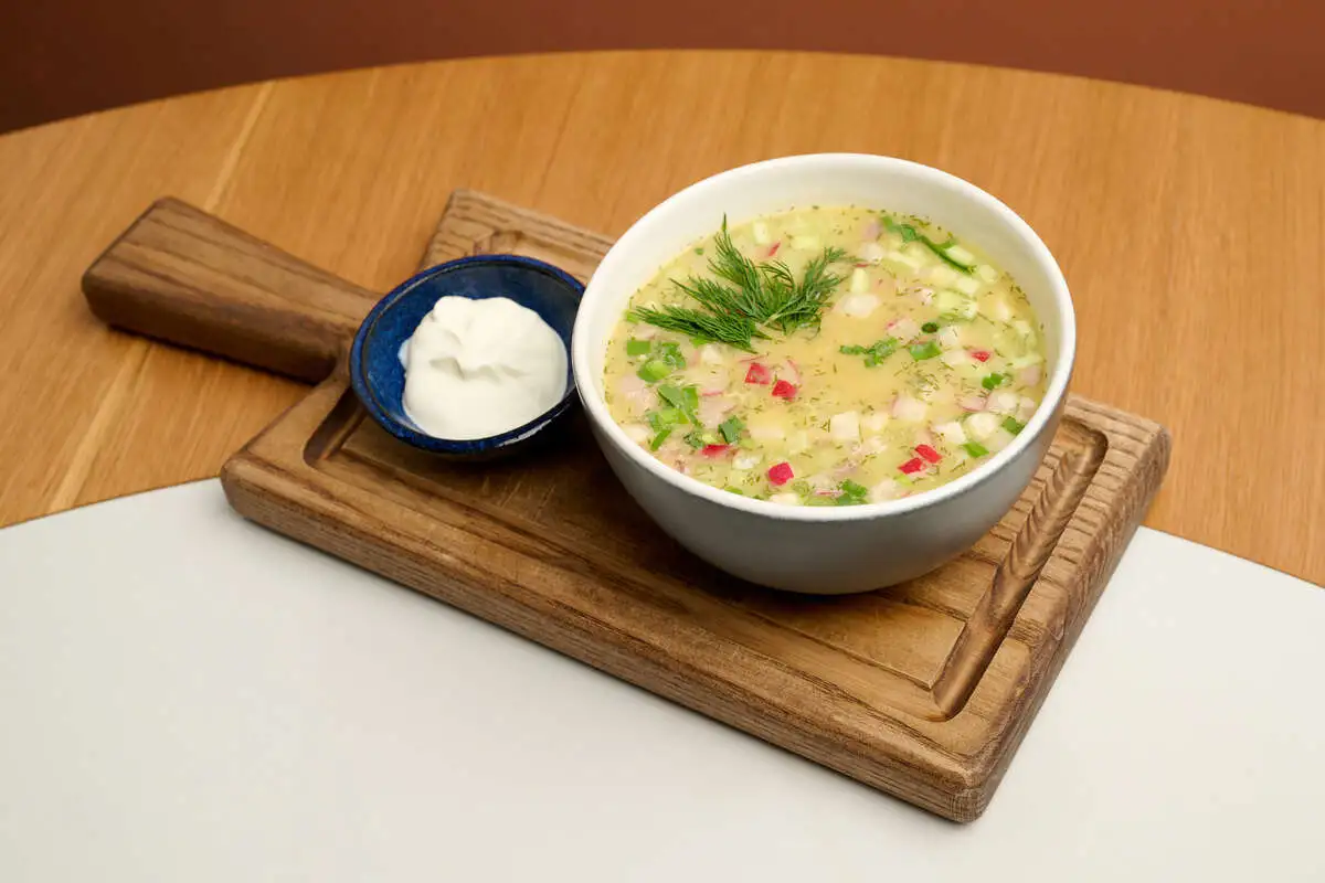 Окрошка с языком