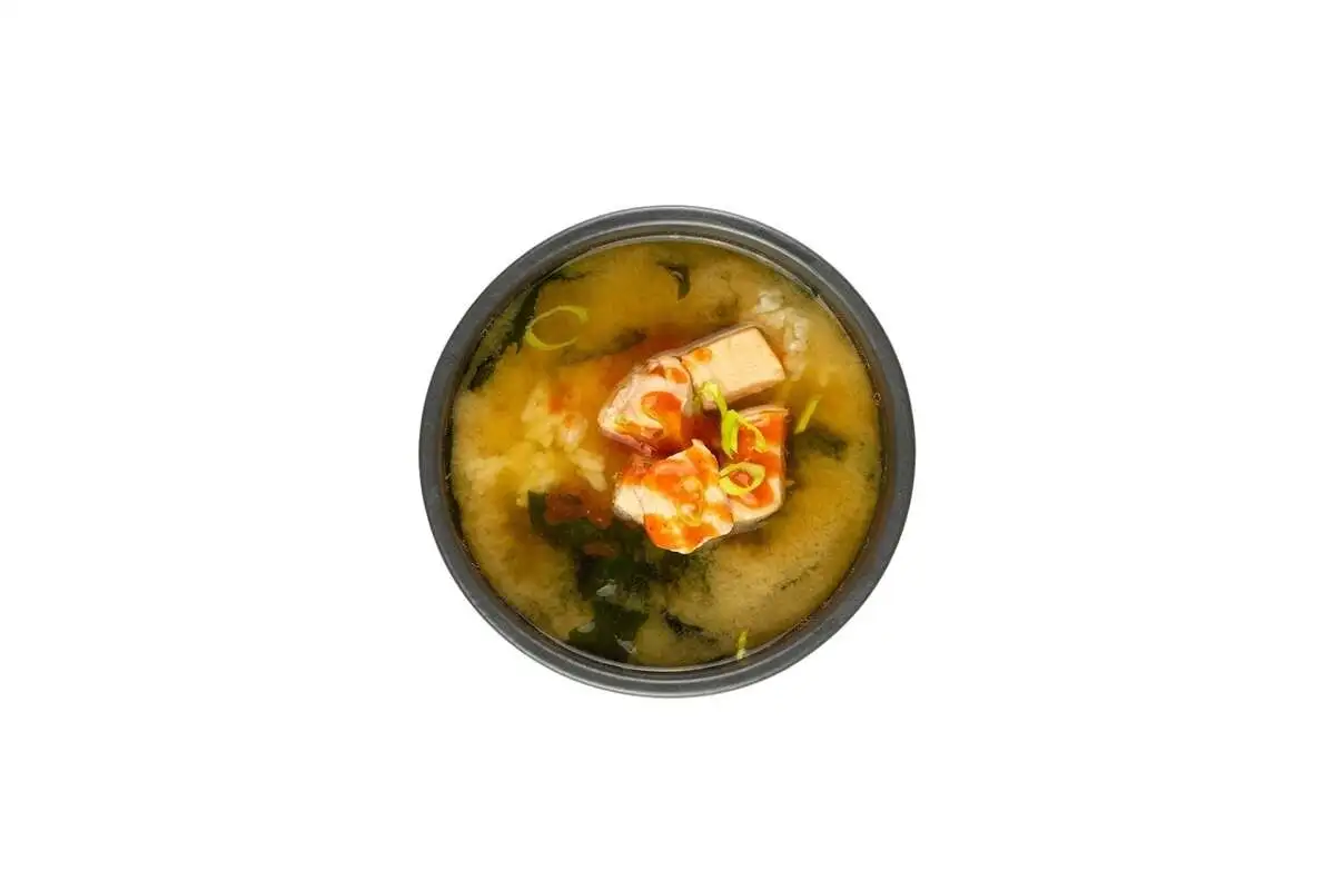 Мисо с лососем и кимчи