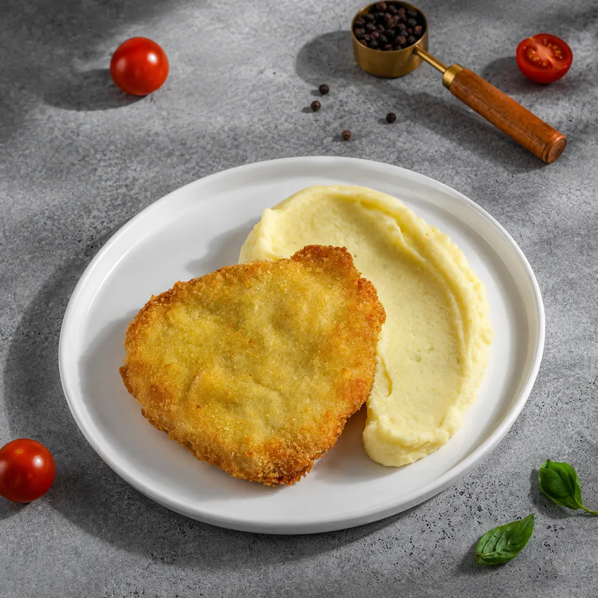 Шницель и пюре картофельное