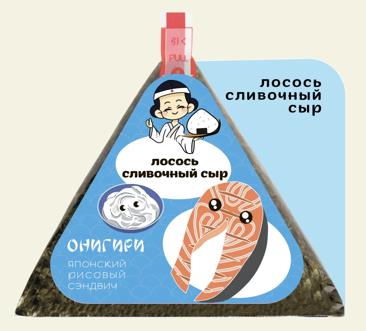 Онигири лосось-сливочный сыр