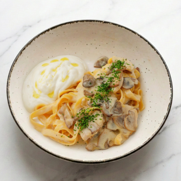 Паста — Фетучини ручной работы с курицей и шампиньонами