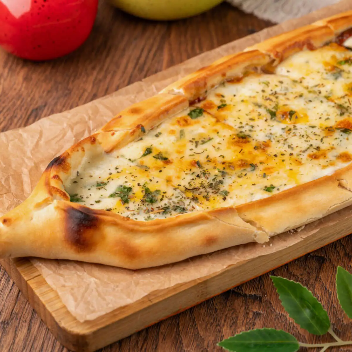Пиде с сыром и зеленью