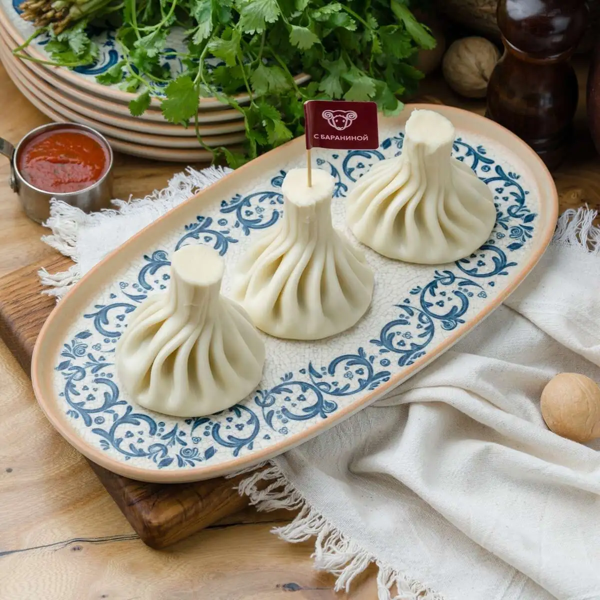 Хинкали с бараниной
