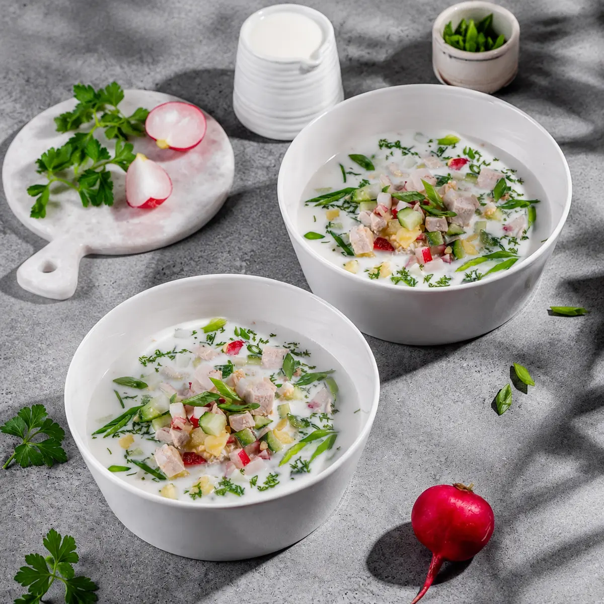 Окрошка с куриным филе