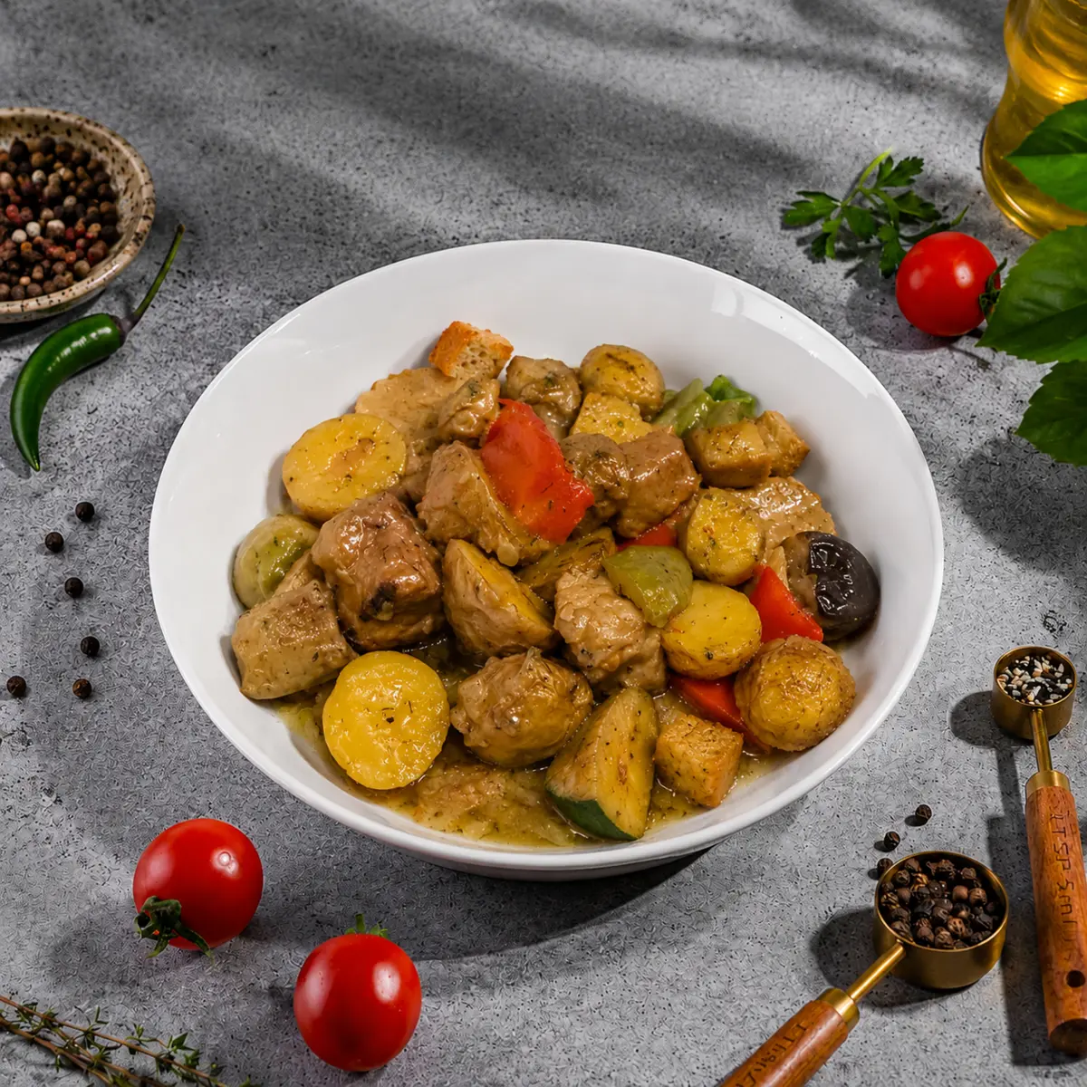 Жаркое из свинины с овощами