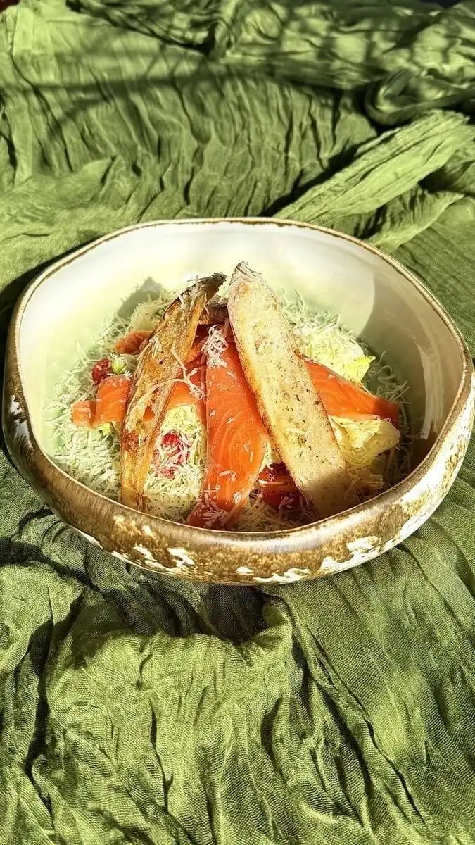 Цезарь с семгой/Caesar with salmon