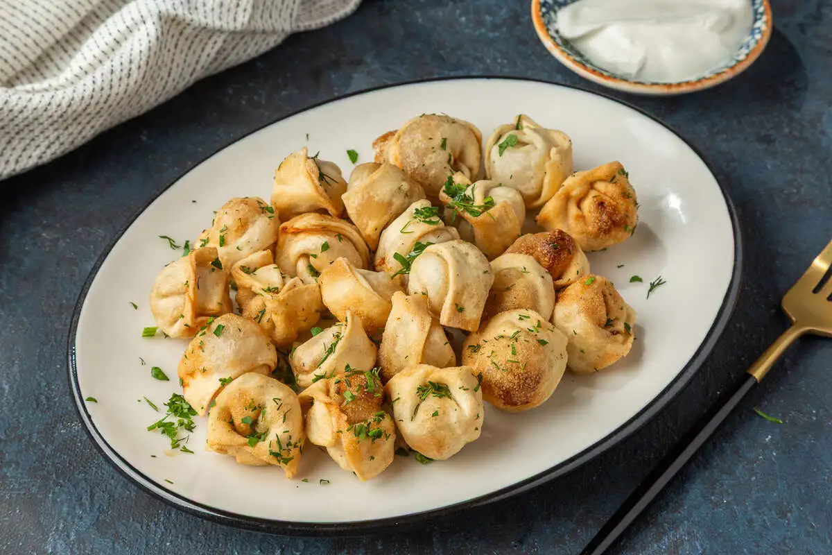 Жареные пельмени