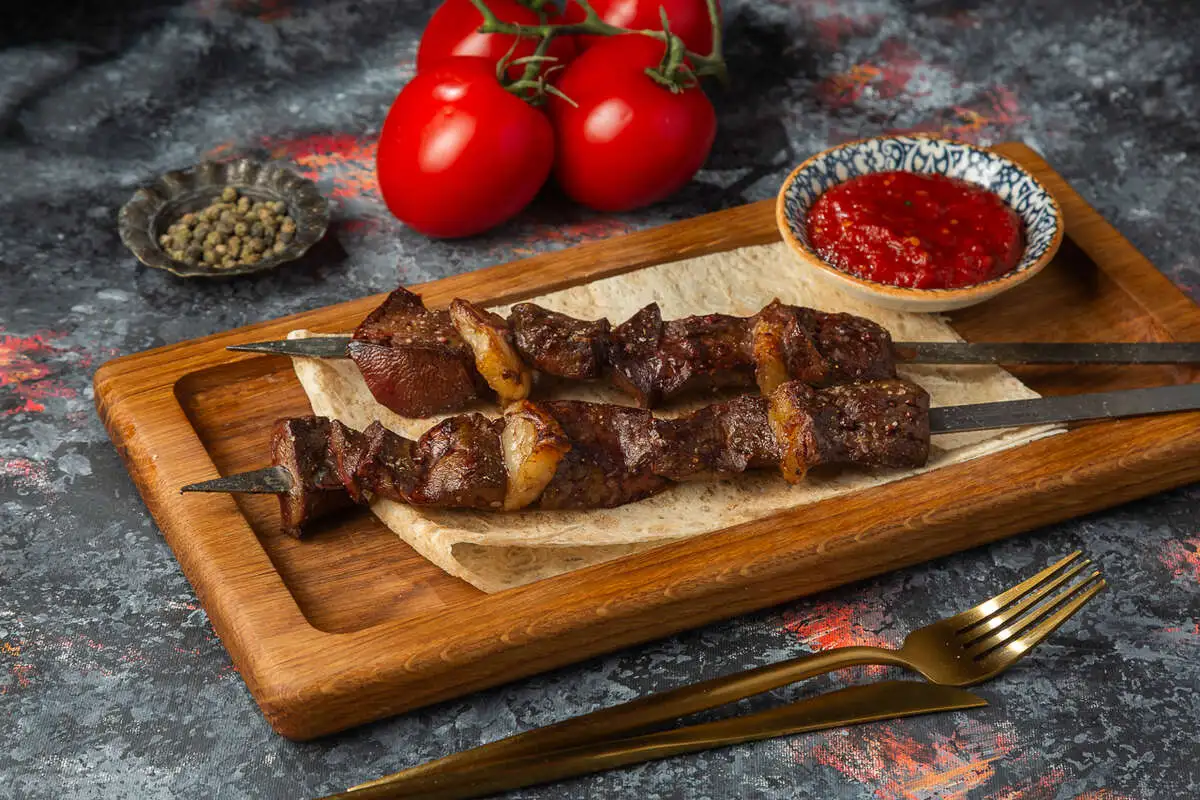 Шашлык из печени барашка