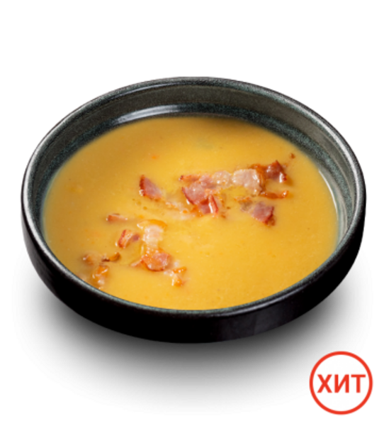 Гороховый крем-суп с беконом