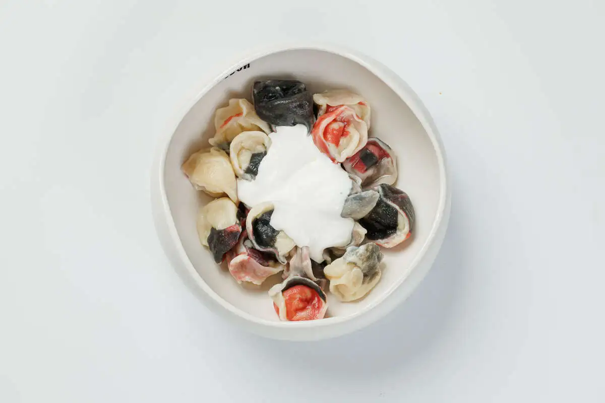 Пельмени с морскими гребешками.