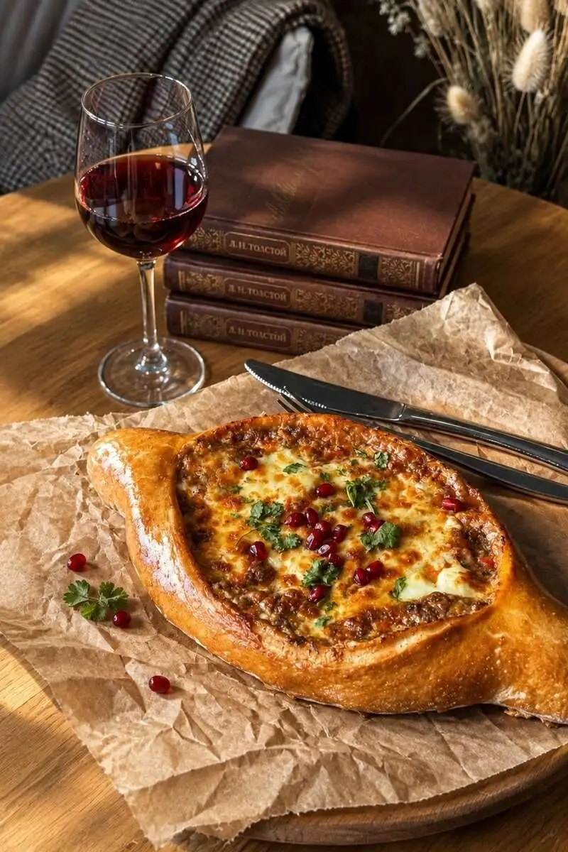 Хачапури с мясом, сыром и халапеньо, 420г
