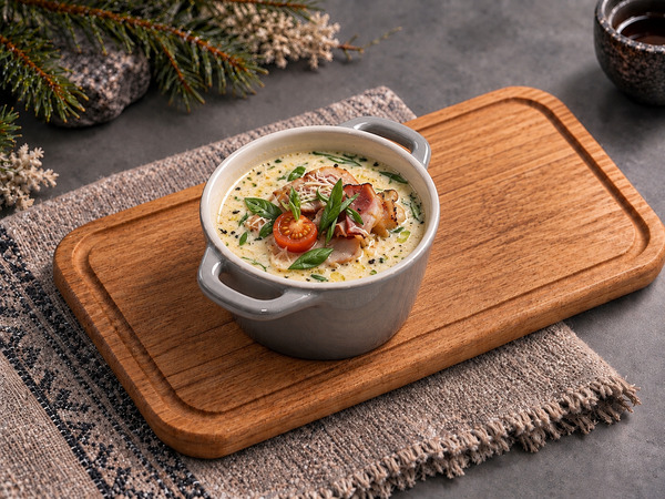 Суп Сливочный с курицей и беконом