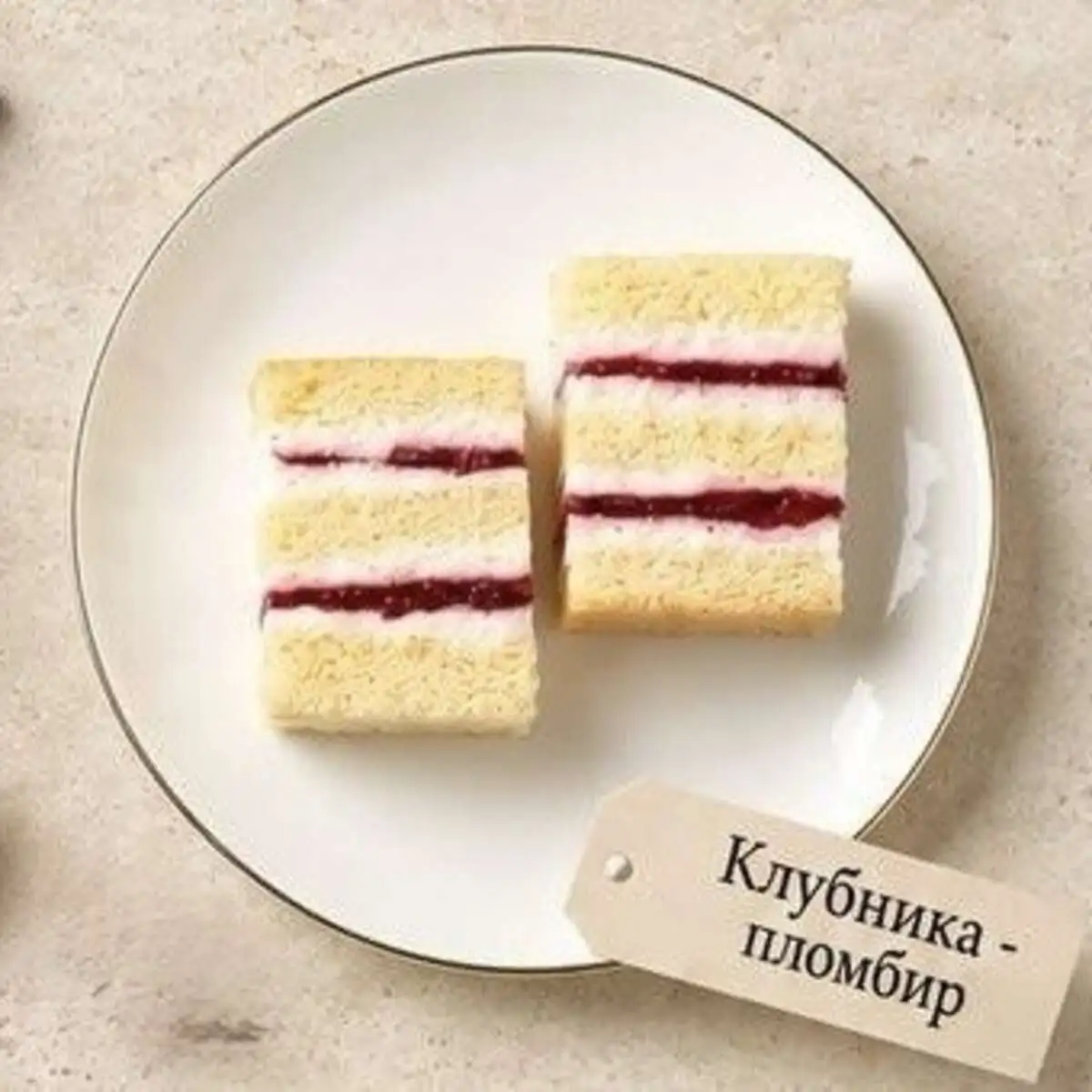 Клубника — пломбир / Strawberry — Plombir