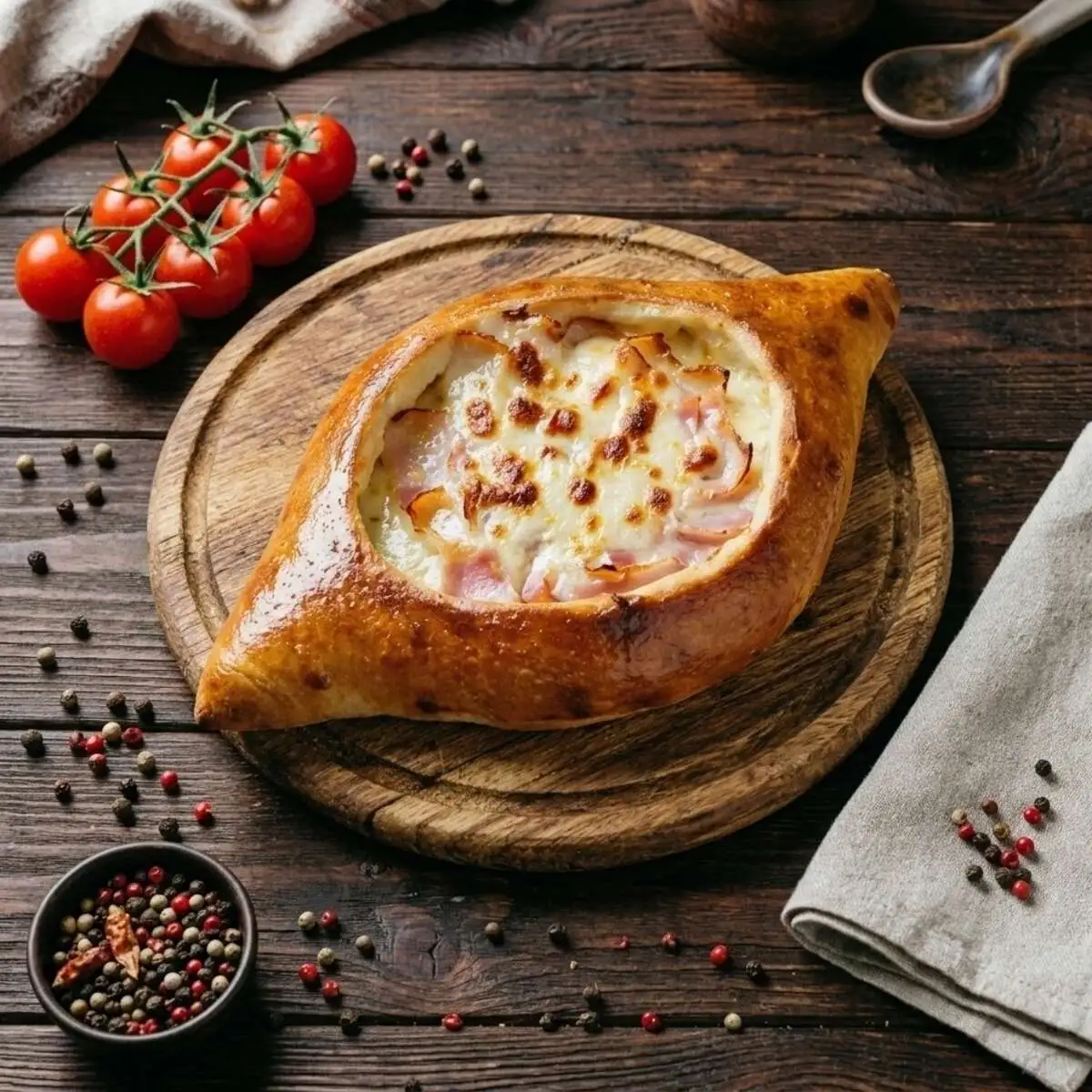 Хачапури с беконом по-аджарски