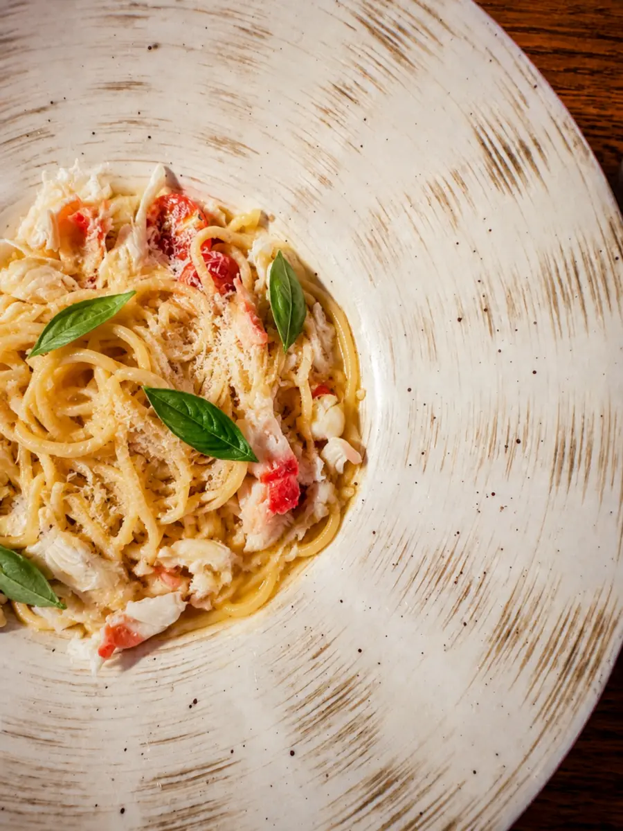 Спагетти с крабовым мясом