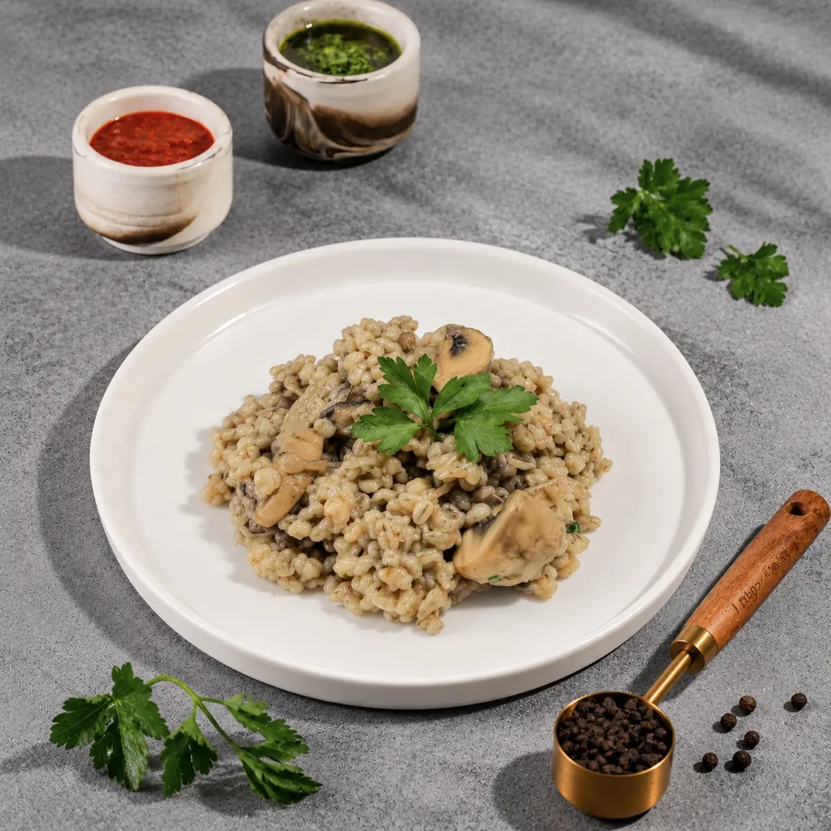 Перловка с шампиньонами