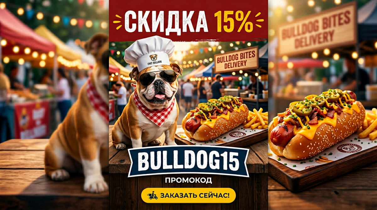 15% на первый заказ в приложении